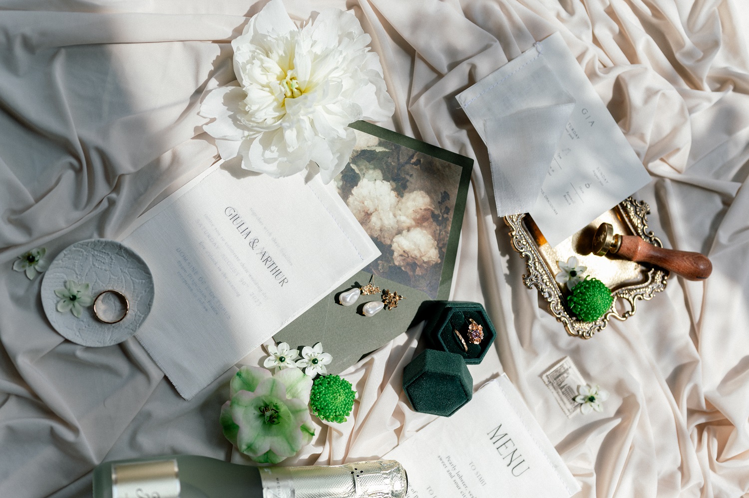 Flatlay de papeterie de mariage