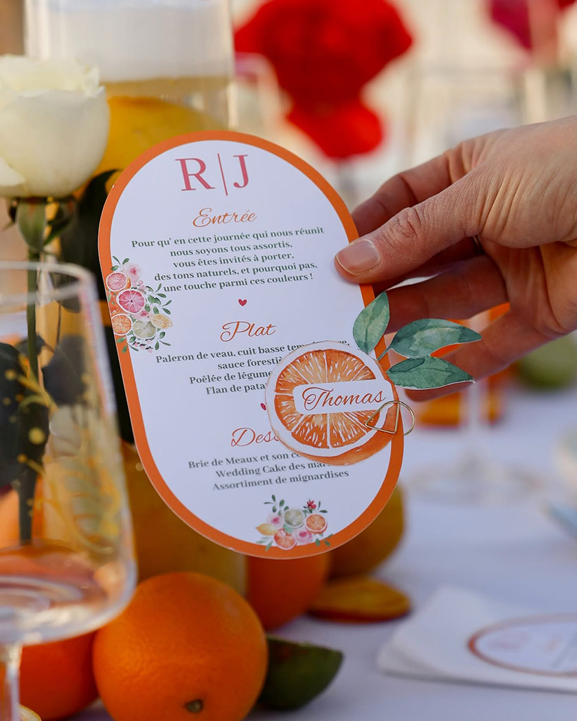Papeterie de table de mariage personnalisée signée Un Joli Moment